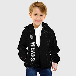 Куртка с капюшоном детская Skyrim glitch на темном фоне по-вертикали, цвет: 3D-черный — фото 2