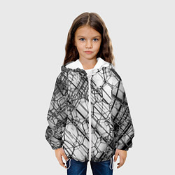 Куртка с капюшоном детская Зеркальные узоры, цвет: 3D-белый — фото 2