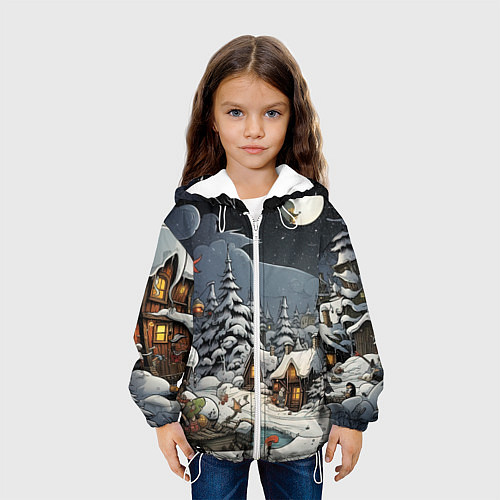 Детская куртка Волшебство новогодней ночи / 3D-Белый – фото 3