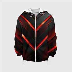 Куртка с капюшоном детская Абстрактный динамизм, цвет: 3D-белый