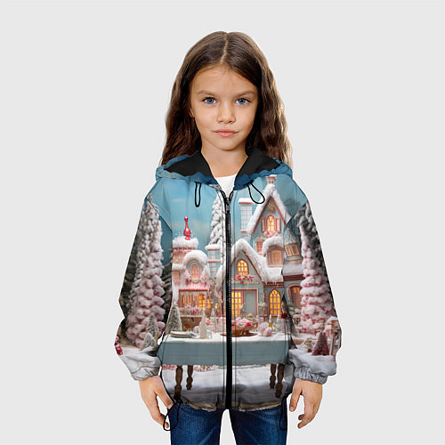 Детская куртка Снежный день в городе / 3D-Черный – фото 3