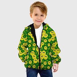 Куртка с капюшоном детская Камуфляжные смайлики, цвет: 3D-черный — фото 2