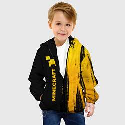 Куртка с капюшоном детская Minecraft - gold gradient по-вертикали, цвет: 3D-черный — фото 2