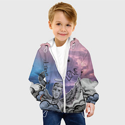 Куртка с капюшоном детская Lil Peep ангел рисунок, цвет: 3D-белый — фото 2