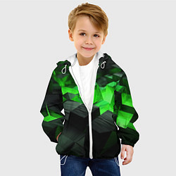 Куртка с капюшоном детская Глубина зеленых плоскостей, цвет: 3D-белый — фото 2