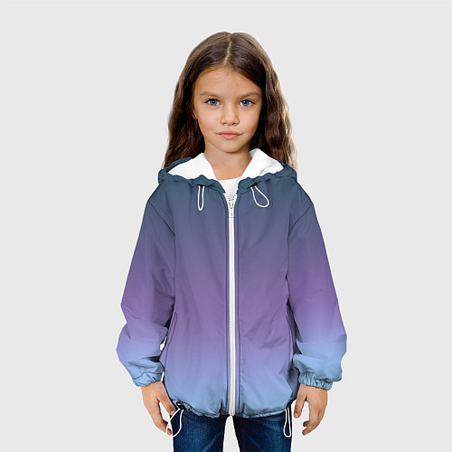 Детская куртка Градиент синий фиолетовый голубой / 3D-Белый – фото 3