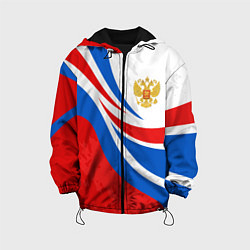 Куртка с капюшоном детская Россия - спортивная униформа, цвет: 3D-черный
