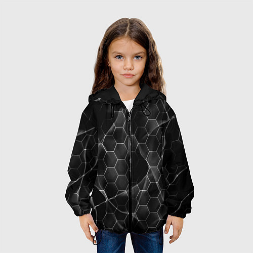 Детская куртка Чёрные соты / 3D-Черный – фото 3