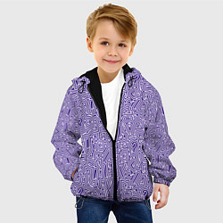 Куртка с капюшоном детская Лабиринт из знаков препинания, цвет: 3D-черный — фото 2