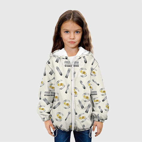 Детская куртка Стальная броня - буквеный паттерн / 3D-Белый – фото 3
