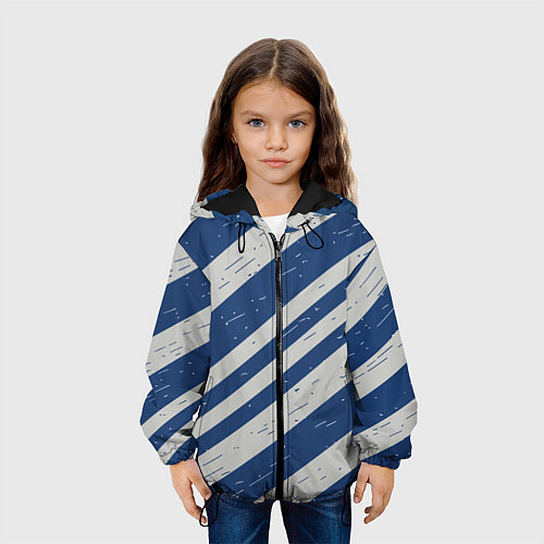 Детская куртка Сине-белый шик / 3D-Черный – фото 3