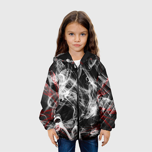 Детская куртка Серый дым узоры / 3D-Черный – фото 3