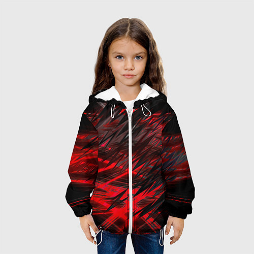Детская куртка Черно красные текстуры / 3D-Белый – фото 3