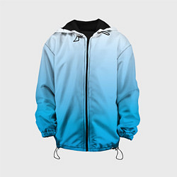 Куртка с капюшоном детская Небесный голубой градиент, цвет: 3D-черный