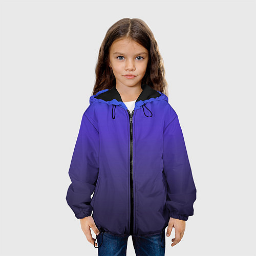 Детская куртка Градиент фиолетово голубой / 3D-Черный – фото 3