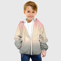 Куртка с капюшоном детская Персиковый и серый градиент, цвет: 3D-белый — фото 2