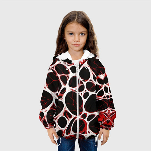 Детская куртка Красная морская волна / 3D-Белый – фото 3
