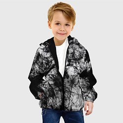 Куртка с капюшоном детская Белый камуфляж, цвет: 3D-черный — фото 2