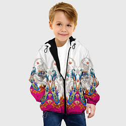 Куртка с капюшоном детская Цветочный сказочный узор, цвет: 3D-черный — фото 2