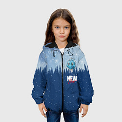 Куртка с капюшоном детская Дракон в зимнем лесу, цвет: 3D-черный — фото 2