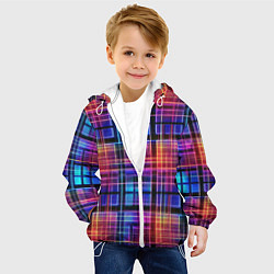 Куртка с капюшоном детская Неоновый паттерн, цвет: 3D-белый — фото 2