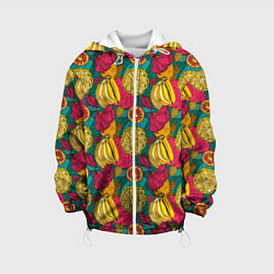 Куртка с капюшоном детская Банановые грозди, цвет: 3D-белый