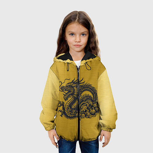 Детская куртка Дракон на золоте / 3D-Черный – фото 3