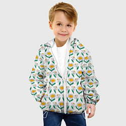 Куртка с капюшоном детская Мультяшные ромашки, цвет: 3D-белый — фото 2