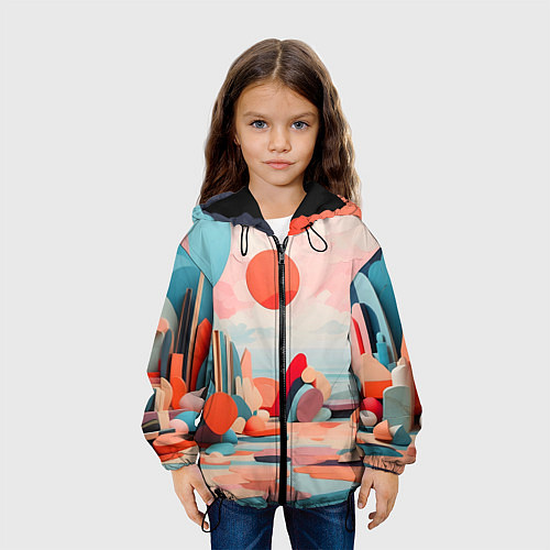 Детская куртка Геометрия природы / 3D-Черный – фото 3