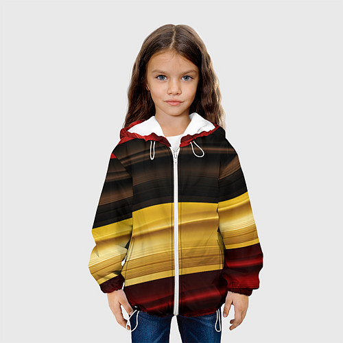 Детская куртка Черный красный желтый цвет абстракции / 3D-Белый – фото 3