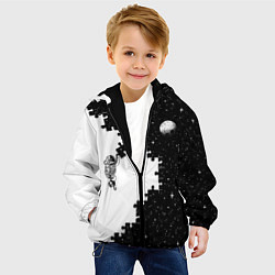 Куртка с капюшоном детская Космический пазл, цвет: 3D-черный — фото 2