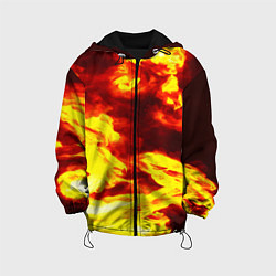 Куртка с капюшоном детская Огненное безумие, цвет: 3D-черный