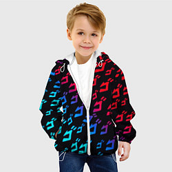 Куртка с капюшоном детская JoJos Bizarre битво лого неон, цвет: 3D-белый — фото 2