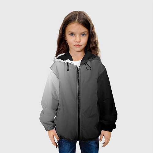 Детская куртка Черно-белый диагональный градиент / 3D-Черный – фото 3