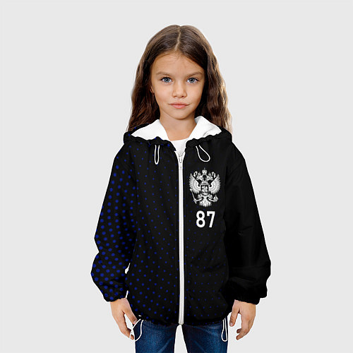 Детская куртка Республика Коми - синие крапинки / 3D-Белый – фото 3