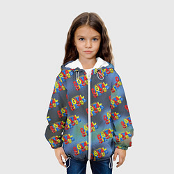 Куртка с капюшоном детская The amazing digital circus pattern, цвет: 3D-белый — фото 2