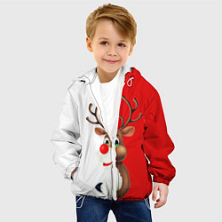 Куртка с капюшоном детская Christmas deer art, цвет: 3D-белый — фото 2