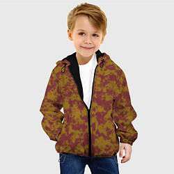 Куртка с капюшоном детская Бордово-горчичные пятна, цвет: 3D-черный — фото 2