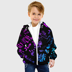 Куртка с капюшоном детская Tokyos Revenge neon logo, цвет: 3D-белый — фото 2