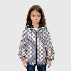 Куртка с капюшоном детская Геометрический светло-сиреневый, цвет: 3D-черный — фото 2
