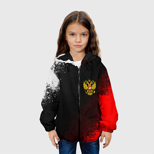 Детская куртка Герб РФ краски империи / 3D-Черный – фото 3