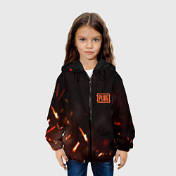 Куртка с капюшоном детская PUBG fire war, цвет: 3D-черный — фото 2