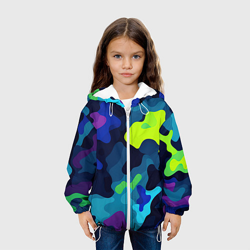 Детская куртка Яркие кислотные пятна паттерн / 3D-Белый – фото 3