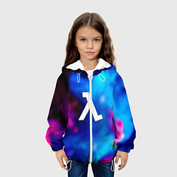 Куртка с капюшоном детская Half life neon freeman, цвет: 3D-белый — фото 2