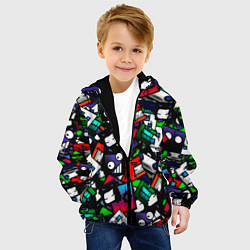Куртка с капюшоном детская Geometry dash alllogo, цвет: 3D-черный — фото 2