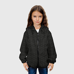 Куртка с капюшоном детская Ажурный чёрно-серый, цвет: 3D-черный — фото 2