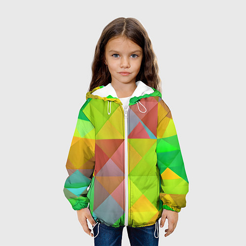 Детская куртка Разноцветные фигуры / 3D-Белый – фото 3