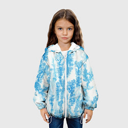 Куртка с капюшоном детская Морозный узор акварель, цвет: 3D-белый — фото 2