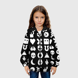 Куртка с капюшоном детская Любовь смерть и роботы паттерн, цвет: 3D-черный — фото 2