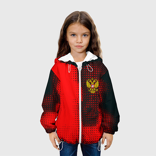 Детская куртка Россия герб спорт краски / 3D-Белый – фото 3